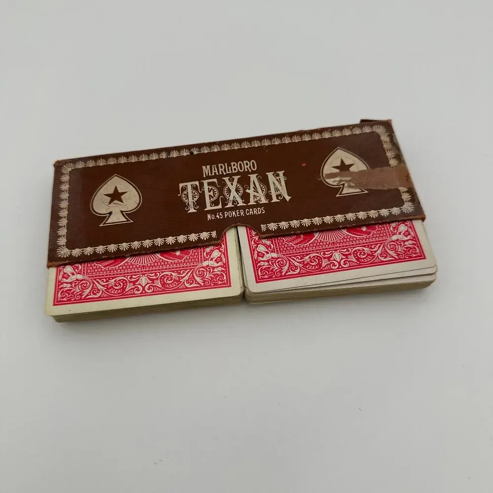 Vintage Marlboro Texan No 45 Poker Playing Cards and Holder